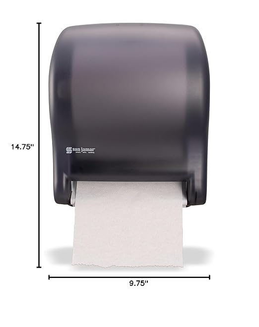 San Jamar Classic Tear-N-Dry Essence Plastic Paper Towel Dispenser, Towel Dispenser for Bathroom, 9.75 X 14.75 X 12.25 Inches, Black Pearl
