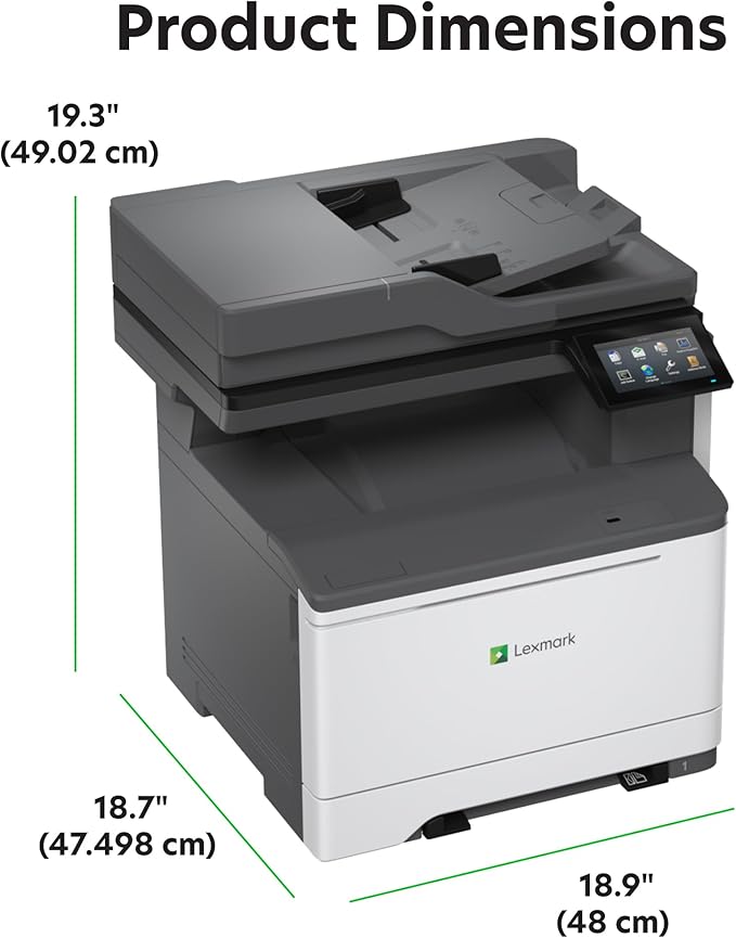 LexmarkCX532adwe MFP Color Laser Printer with Touch Screen, Laser Printer Technology, USB connectivity, and Color Output.(50M7040)