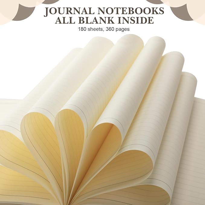 SATINIOR 5 Pack A4 Notebooks Large Journal 360 Pages Leather Softcover Hardcover Notebooks Thick Paper Lined Notepad for Office School Business Note Taking Writing, 8.5'' x 11''(Multicolor)