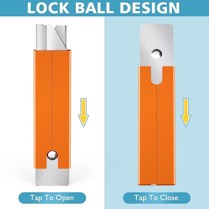 DIYSELF Box Cutters, 48 Pack Letter Openers, Mini Utility Knife, Razor Knife with Single Edge Razor Blade, Box Cutter Retractable for Office, Home, Warehouse, School, Box Cutter Knife (Orange)