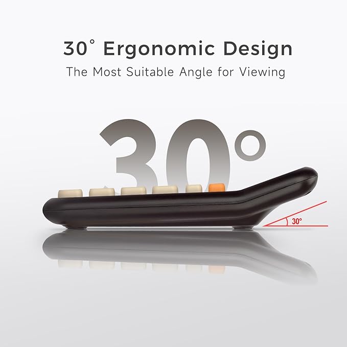 Pendancy Calculators Desktop, Basic 4 Function Handheld Desk Calculator with Solar Battery Dual Power, 12 Digit Large LCD Display Big Button for Office School Home Use (Brown)