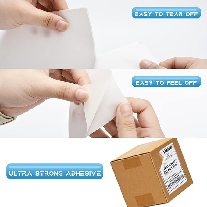 MFLABEL 80 Rolls 4x6 Direct Thermal Blank Shipping Labels for Thermal Printer Shipping Labels with Perforated