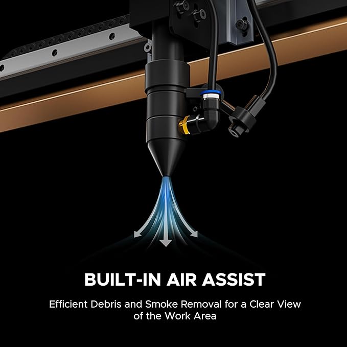 OMTech 90W CO2 Laser Engraver, 28"x20" Cutting & Engraving Machine with Air Assist, 4-Way Pass, Caster Wheels, RDWorks, for Wood, Glass, Acrylic, Leather, Cardboard