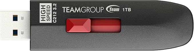 TEAMGROUP C212 Extreme Speed 1TB 1000/800MB/s USB 3.2 Gen 2 Easy Push-and-Pul Flash Thumb Drive External Data Storage Memory Stick Compatible with Computer/Laptop/PS4 PS5 TC21231TBB01
