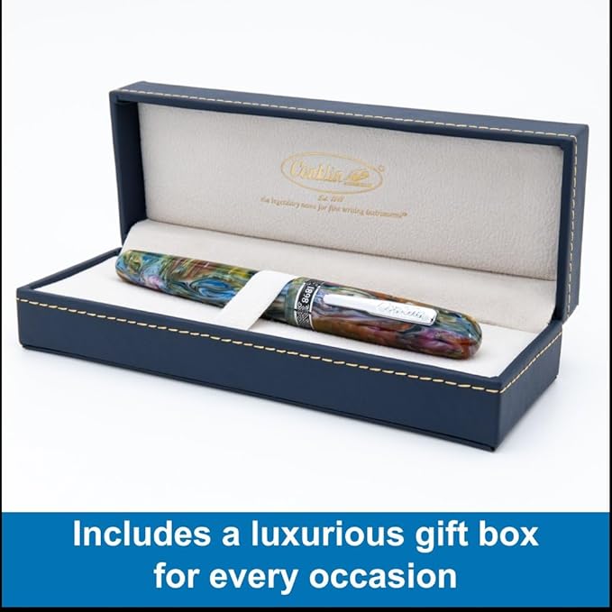 Conklin 1898 Fountain Pen, Misto Green - Broad Nib | Unique Resin Blend Design | JoWo Stainless Steel Nib Made in Germany | Ideal for Writers