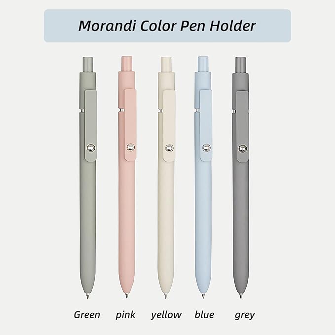 Gel Pens, 5 Pcs 0.5mm Fine Point Smooth Writing Japanese Cute High-End Series Black Ink Pens for Journaling Note Taking, School Office Supplies for Women Men (5 Pcs Morandi)