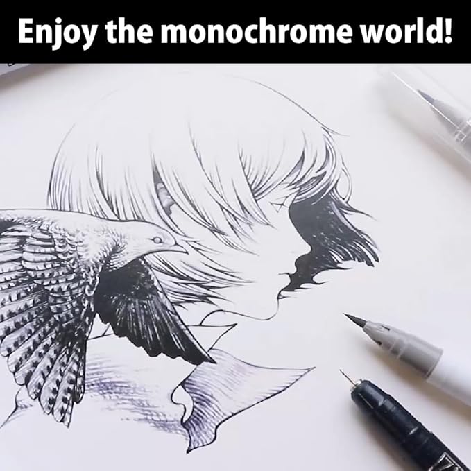 Kuretake Zig Inktober pen set, for Illustration, Manga Drawing, Lettering and Calligraphy, Professional Artist, Made in Japan (Special 24(6pcs.))