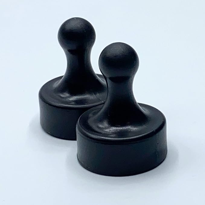GLASSBOARD STUDIO Powerful Neodymium Magnets, Pawn-Shaped - Strong Fridge/Refrigerator and Whiteboard Magnet, Ideal for Office, Kitchen, Crafts - Rare Earth, Heavy Duty (2, Black)