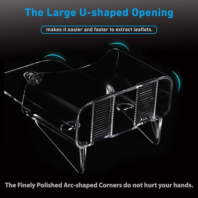 Acrylic Brochure Holder 4x9 Inches Slant Back Design, Clear Display Stand, Plastic Table Stand Sign, Pamphlet Flyer Display, 6 Pack