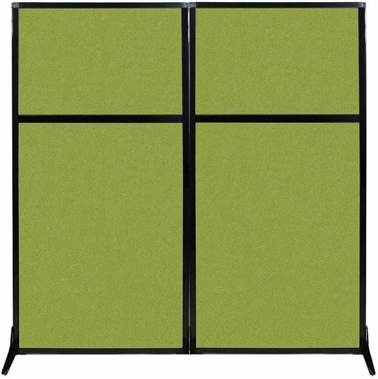 Versare Workstation Partition | Portable Wall Divider | Modern Office Cubicle | Free Standing Privacy Screen | Flexible Work Space | 66" x 70" Lime Green Fabric Panels