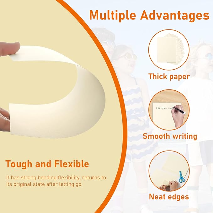 100 Sheets Cream Cardstock 8.5 x 11 Off White Paper, 75lb Premium Ivory Paper Card Stock for Wedding Invitations, Crafting, Memus, Cards Making, Certificate, Business Cards