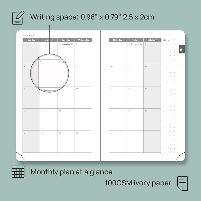 POPRUN Pocket Planner 2025-2026 (Purse Size 4'' x 6.25'') Academic Small Calendar (July 2025 - June 2026) with Hourly Time Slots, 100GSM Thick Papers, Leather Soft Cover - Burgundy Red