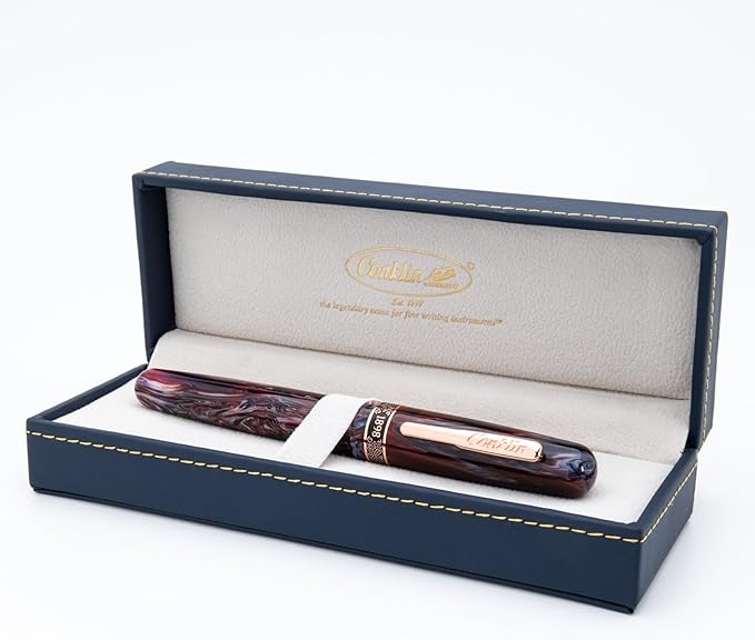 Conklin 1898 Fountain Pen, Misto Purple - 14KT Gold Medium Nib | Unique Resin Pen with 14KT Gold Nib | JoWo Stainless Steel Nib Made in Germany | Ideal Gift for Professionals