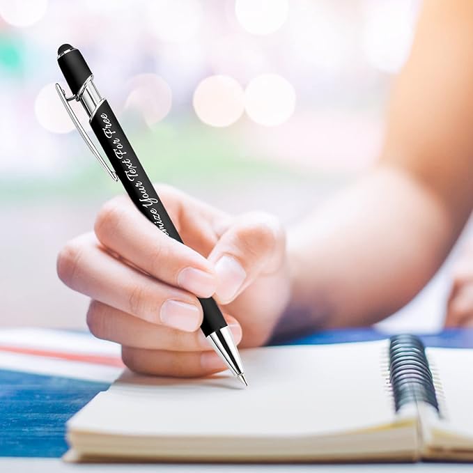 Max 500 Pcs Personalized Pens Bulk, Custom Pens with Free Engraving, Customized Stylus Tip Ballpoint Pen with Your Name Massage Text for School Office Business Graduation Anniversaries-50 Packs