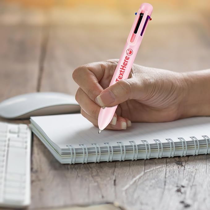 Custom 6-In-1 Multicolor Ballpoint Pen 0.5mm Tip Personalized Pens with Text Logo Name Printed Customized Pens Gift for Businesses School Office Employee Exhibition, 35PCS