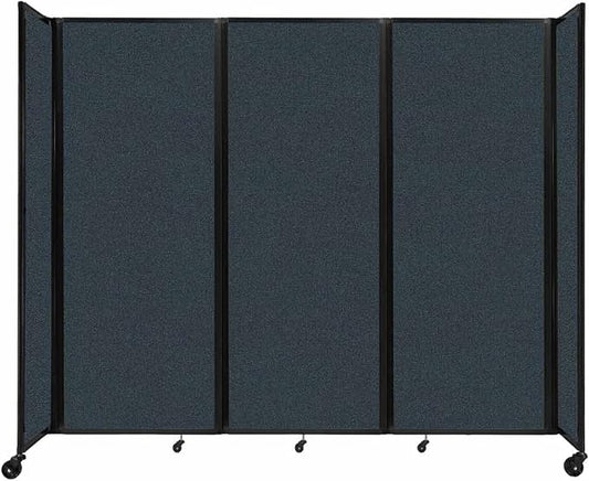 Versare Room Divider 360 Portable Wall Partition | Folding Panels | Large Freestanding Divider | Locking Wheels | Temporary Room Separator