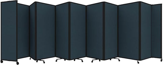 Versare Room Divider 360 Portable Wall Partition | Folding Panels | Large Freestanding Divider | Locking Wheels | Temporary Room Separator