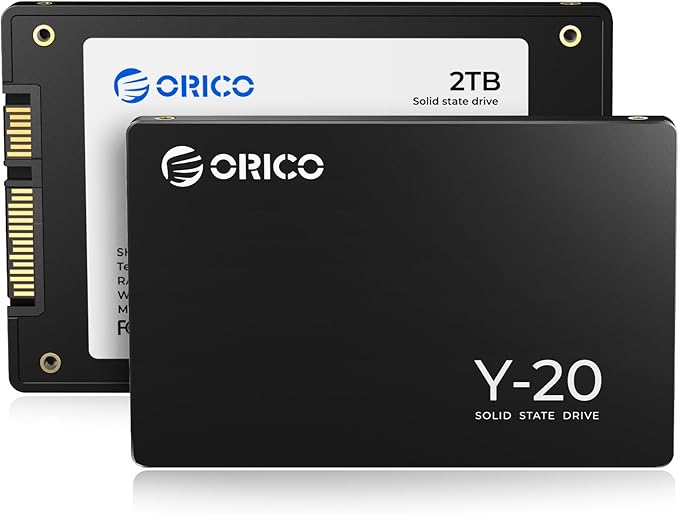 ORICO 2TB SATA SSD 2.5 Inch Internal Solid State Drive, Read Speed up to 500MB/s, SATA III 6Gbps for Desktop Laptop NAS DIY External Drive - Y20