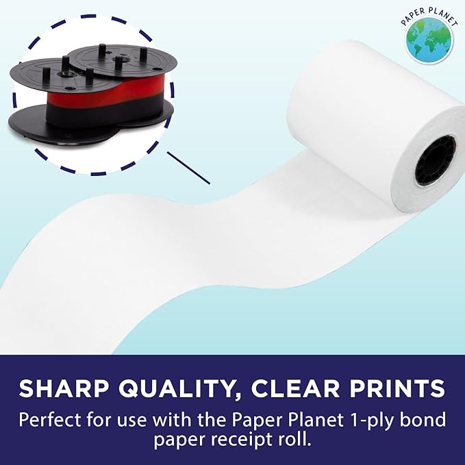 Red and Black Printing Calculator Ribbons Compatible with GR24 by Paper Planet | Replacement Adding Machine Ink Ribbon Compatible with Sharp EL 1197PIII Adding Machine | 6 Pack