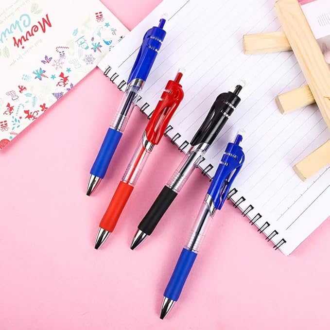 30PCS Retractable Gel Pens for Journaling, 0.5mm Ink Pens for School Office Suppliers, Fine Point Smooth Writing Pens. (Blue)