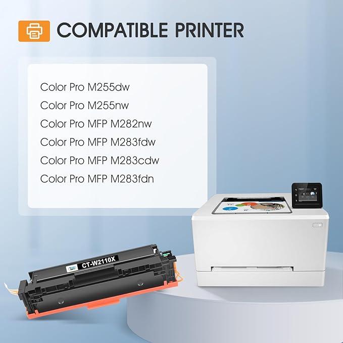 206X 206A Toner Cartridges 4 Pack High Yield M283fdw M255dw Set Compatible Replacement for HP 206X 206A Color Laserjet Pro MFP M283cdw M283 M255 Printer Ink (with Chip) (Black Cyan Yellow Magenta)