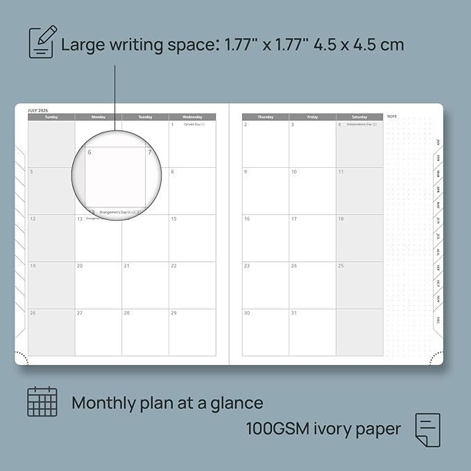 POPRUN 2026 Planner (Large - 8.5'' x 10.5'') - 2026 Weekly Calendar (Jan. 2026 - Dec. 2026) with Hourly Time Slots, Weekly/Monthly Appointment Book for Time Management - Leather Soft Cover - Pacific Green