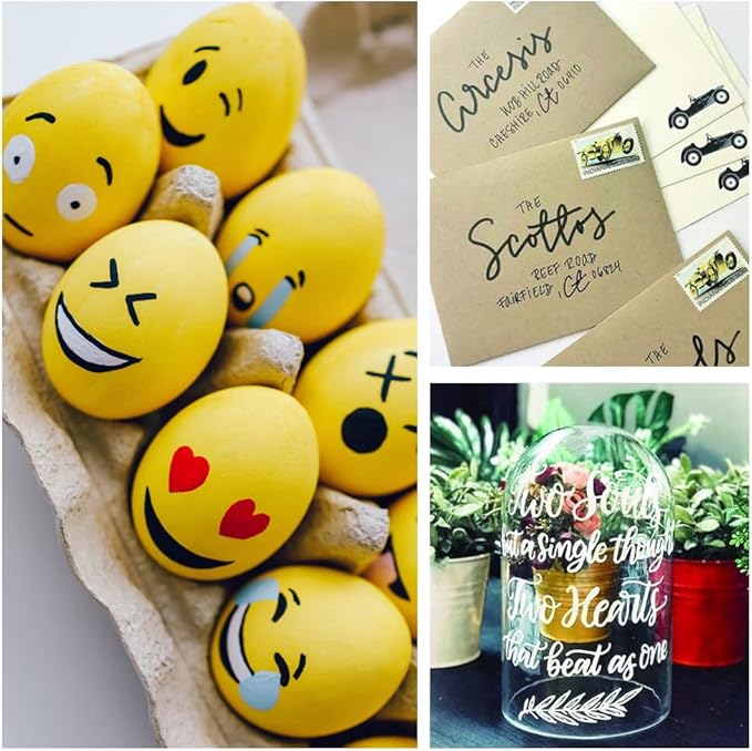 Overseas Permanent Paint Pens Red Markers - 2 Pack Single color Oil Based Paint Markers, Medium Tip, Quick Drying and Waterproof Marker Pen for Metal, Rock Painting, Wood, Plastic, Canvas, Mugs