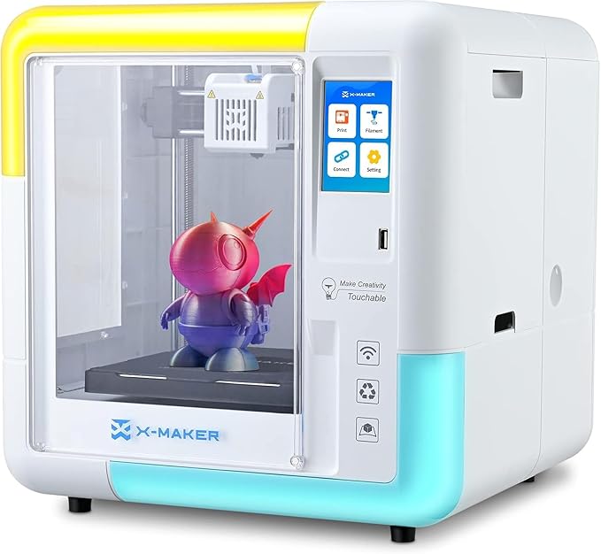 X-Maker 3D Printer for Kids and Beginners, Fully Assembled High-Speed 3D Printer with Auto Leveling Bed, Wi-Fi Printing, High Precision Small 3D Printer with App, PLA Filament Supported