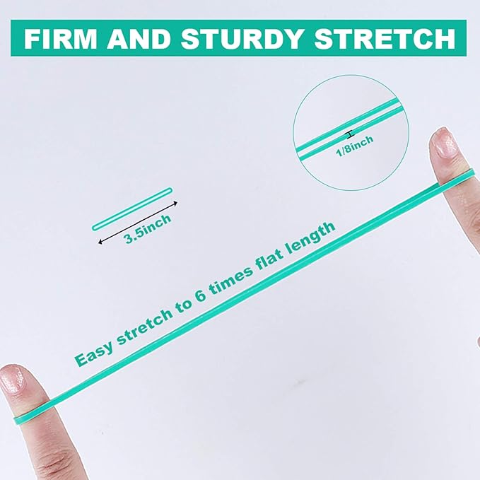 Rubber Bands, Matfamily Size 33 (3 1/2" x 1/8''), Colorful Non Latex Rubber Band Bulk Elastic Stretchable, Durable Elastic Band Loops for Files Folders Bank Paper Bills Money, office or home, 50g Bag