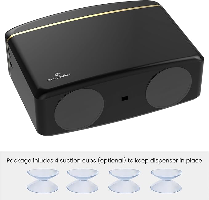 Countertop Multifold Hand Paper Towel Dispenser by Oasis Creations, Single Sheet Dispensing – Glossy Black