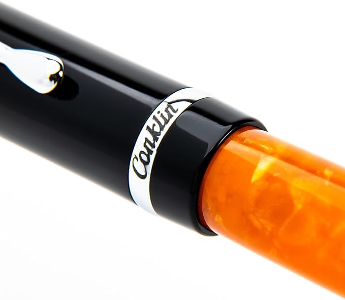 Conklin Duragraph Fountain Pen Orange Nights - Medium Nib, Elegant Writing Instrument with Vibrant Finish