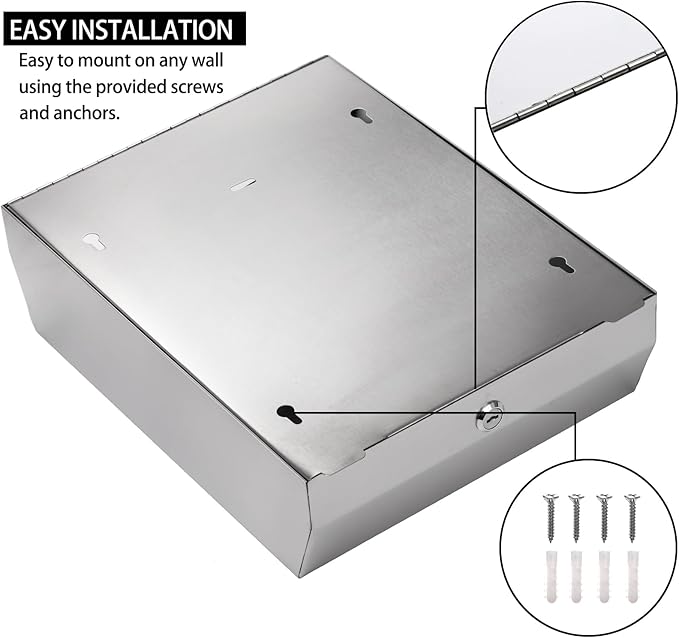 Suwimut Paper Towel Dispenser Wall Mount, Commercial Stainless Steel Hand Towel Dispenser Holds Multifold, Trifold, C Fold, Touchless Hand Towels Dispenser with Lock for Restroom, Bathroom, Kitchen