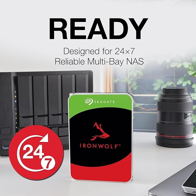 Seagate IronWolf 12TB NAS Internal Hard Drive HDD – CMR 3.5 Inch SATA 6Gb/s 7200 RPM 256MB Cache for RAID Network Attached Storage (ST12000VNZ008/ST12000VN0008)