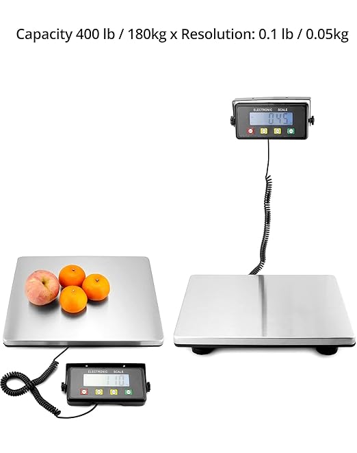 QWORK 400lb Physician Digital Scale, Shipping Scale Medical Platform Scale, Postal Scale, Digital Postage Scale fo Packages Luggage Post