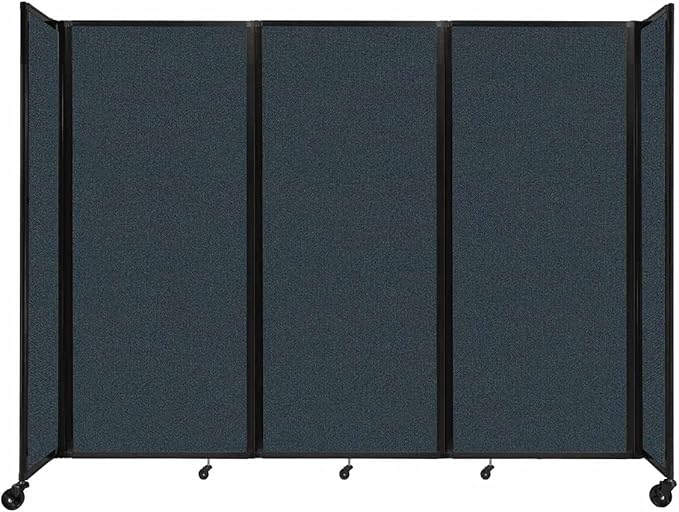 Versare Room Divider 360 Portable Wall Partition | Folding Panels | Large Freestanding Divider | Locking Wheels | Temporary Room Separator