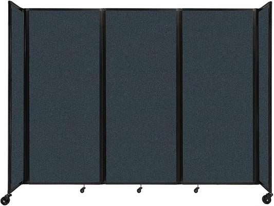 Versare Room Divider 360 Portable Wall Partition | Folding Panels | Large Freestanding Divider | Locking Wheels | Temporary Room Separator
