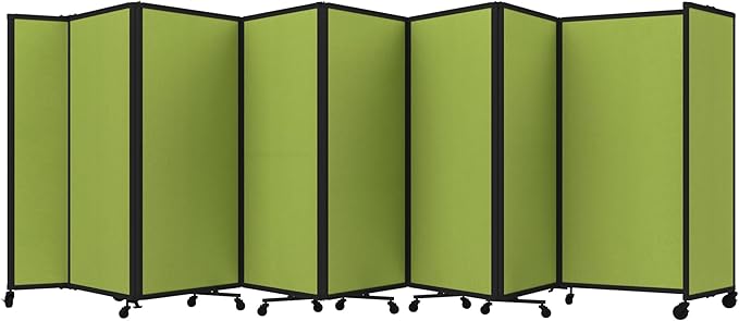 Versare Room Divider 360 Portable Wall Partition | Folding Panels | Large Freestanding Divider | Locking Wheels | Temporary Room Separator
