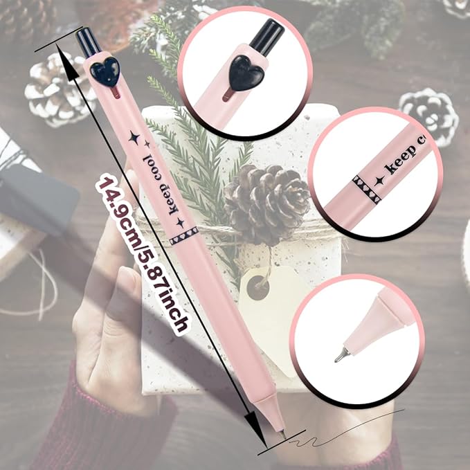 ELANE 5 Pcs Colorful Gel Pens,0.5mm Fine Point Quick Dry Black Ink Pen for Journaling Note Taking Writing, High-End Series Pens for Gifts for Doctor Nurse Teacher Students(Multicolor Heart)