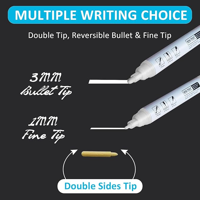 Glass Whiteboard Markers, Spray Magnetic Eraser & 2-in-1 Reversible Dual Tip - Bullet & Fine Point, Erasable Liquid Dry Erase Pens (4 Black 1 Blue 1 Red) for Acrylic Window Mirrors