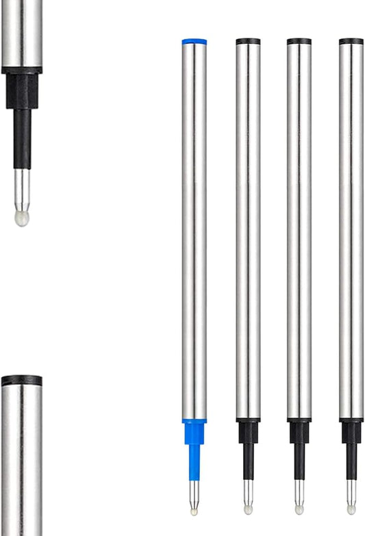 DunBong Rollerball Pen Refills, Roller Ball Fine Point 0.5mm, Red Ink Refill Pack of 5 - Replaceable Ballpoint Pen Refills Medium Point (Red)