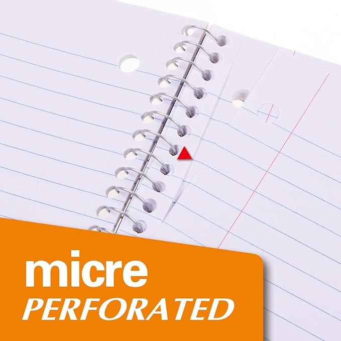 KAISA 1-Subject Wirebound Notebook Spiral Note Book, 8x10.5inch Wide Ruled 70sheets/pad Wire Notebooks Office School Supplies for Students Office, Pack of 6Pads, S07001W