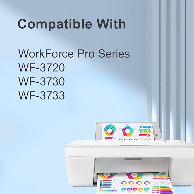 TEINO Remanufactured Ink Cartridge Replacement for Epson 702 702XL T702 T702XL use with Epson Workforce Pro WF-3720 WF-3730 WF-3733 (Black, 2-Pack)