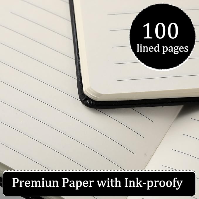 Laumoi 36 Sets Pocket Notebook Journals with Pens A6 Cute Small Journal Notebook Ruled Lined Mini Notepad Hardcover Executive Notebooks Set with Pen Holder for School Office, 3.7 x 5.7 Inch (Black)