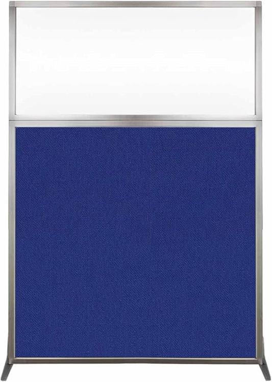 Versare Hush Screen Portable Room Divider | Workstation Wall Divider | Freestanding Privacy Hush Panels | Clear Windows | Fabric Office Divider Screen | Great for Room Separation