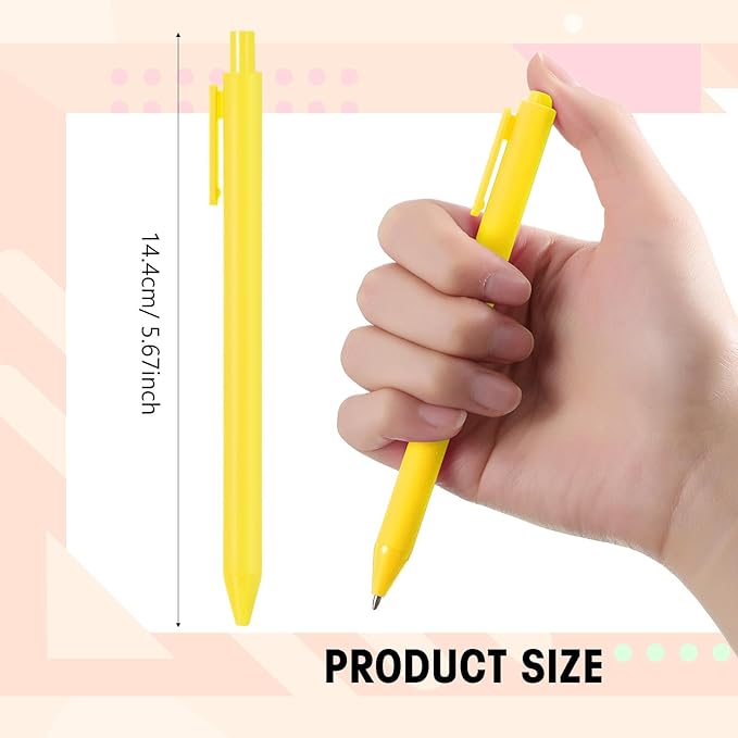 Fulmoon 50 Pcs Ballpoint Pens Bulk Retractable Comfortable Writing Pens Cute Back to School Supplies in Medium Point 1.0 mm for Teacher Student Bridal Shower Baby Shower (Neon Color)