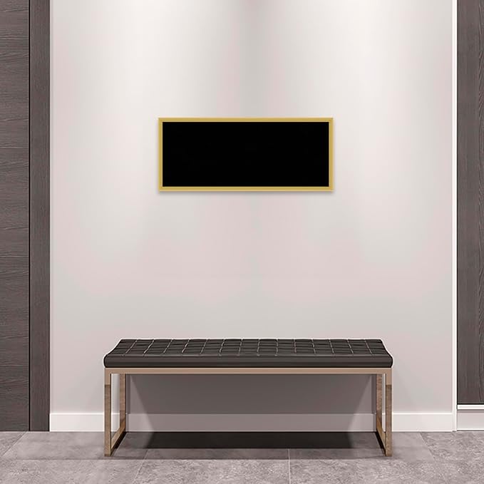 Amanti Art Black Cork Board for Wall, 13x31 Vision Board with Gold Wood Frame, Medium Corkboard Office Decor for Home Organization, Modern Contemporary Corkboard Pinboard to display items for home