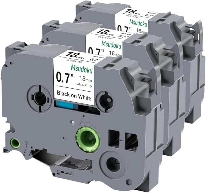 Tz 241 Tze 241 0.7 18mm Laminated White Compatible with Brother P Touch Label Maker Tape TZe-241 TZe241 Label Tape for P Touch PTD400 PTD600 PTD610bt, Black on White, 0.7" X 26.2', 3 Pack