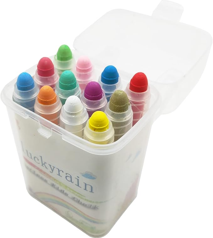Non-toxic Dustless Chalk With Holder for Kids Colored Chalk Whiteboard Art Tool for Blackboard Kids Children Drawing Writing,12PCS