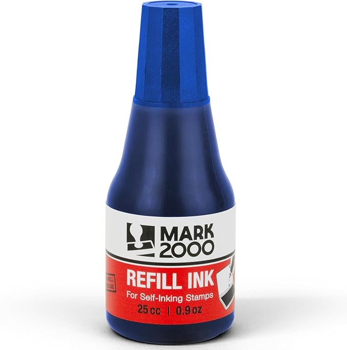 Self-Inking Refill Ink - 2 Pack - Blue & Red - 25cc (0.9oz)