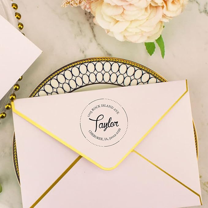 Custom Stamp Self Inking Return Address Stamp, Personalized Stamp with Text Logo | Business Logo Stamp | Address Stamp | Wedding Stamp